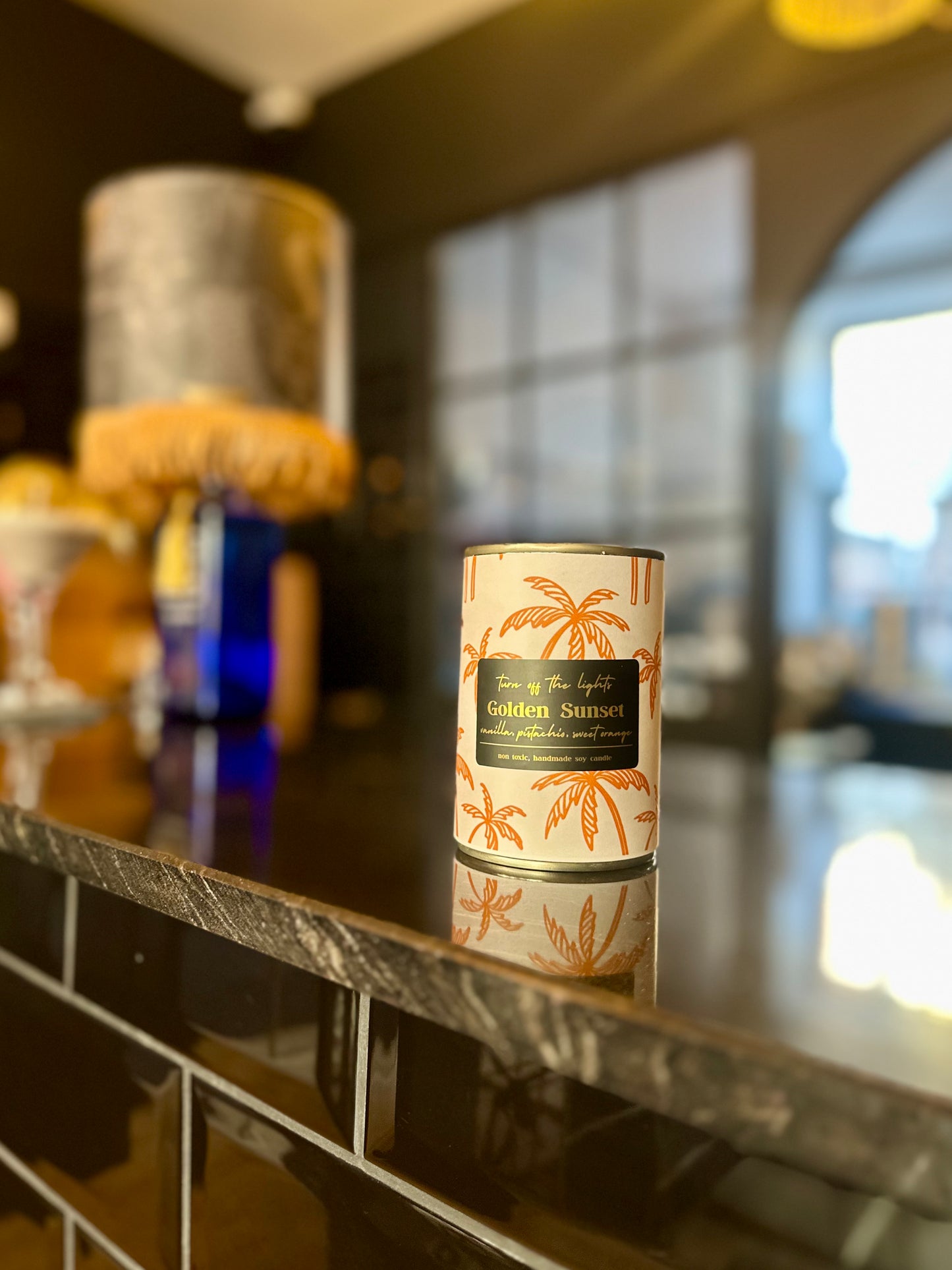 Golden Sunset Upcycled Tin