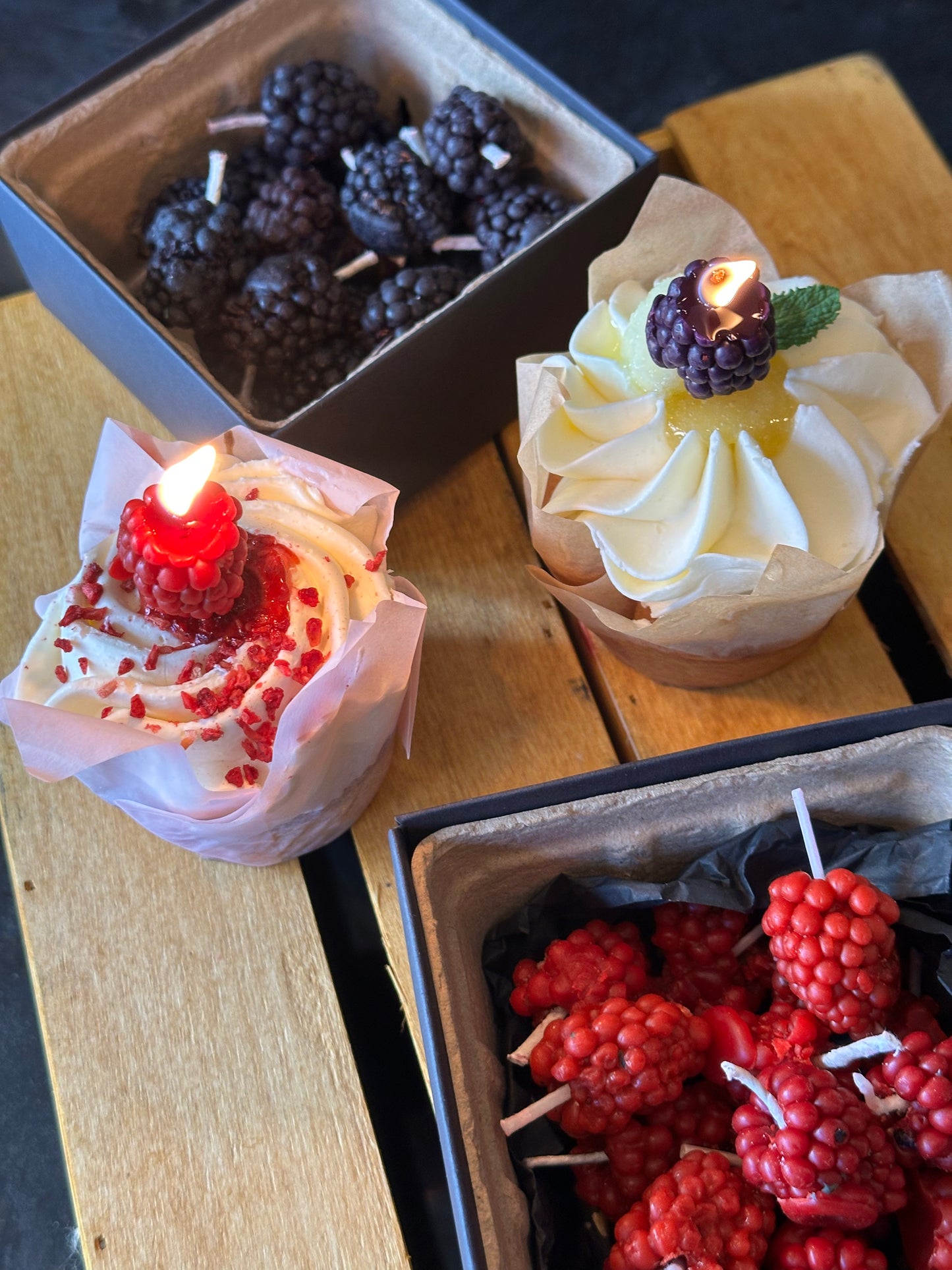 blackberry birthday cake topper candles