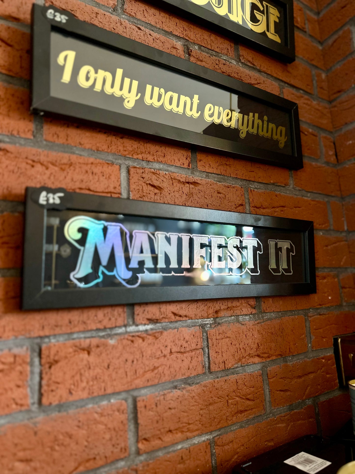 black and gold wall signs