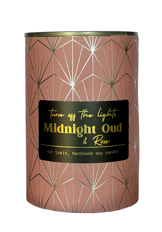 midnight oud & rose upycled tin