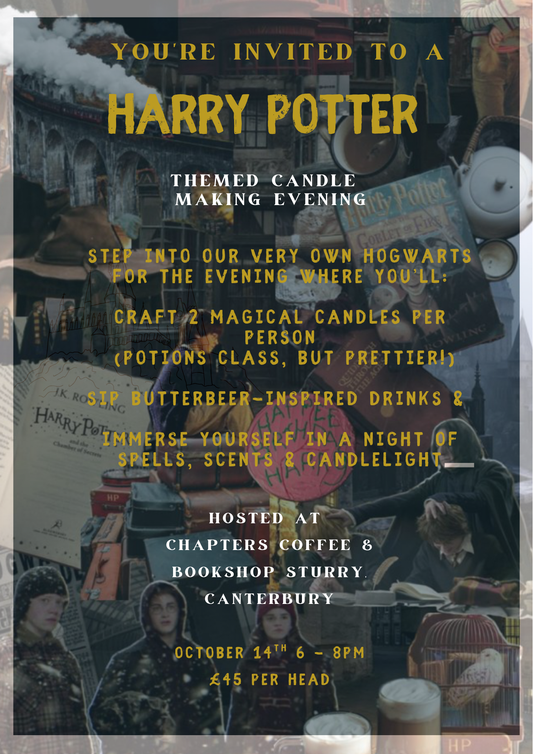 Harry Potter Candle Workshop 14th October 6-8pm ✨ Chapters, Sturry.