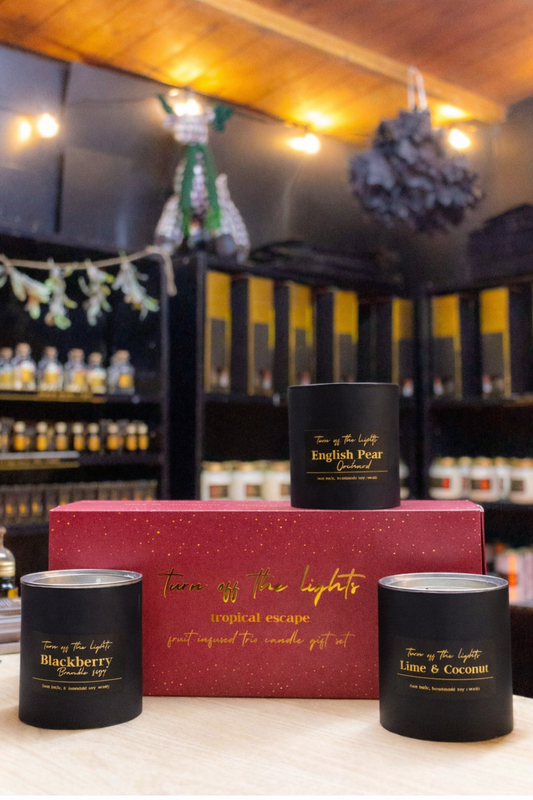 tropical escape trio candle gift set