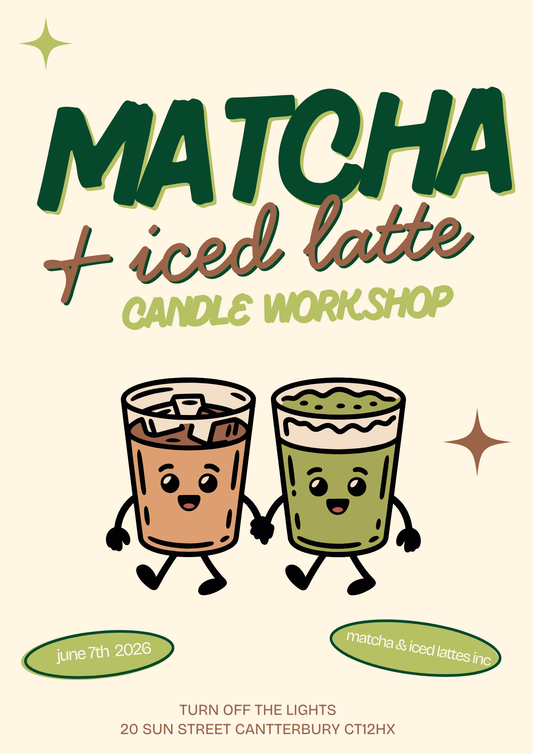 matcha & iced latte candle workshop! june 7th 2026