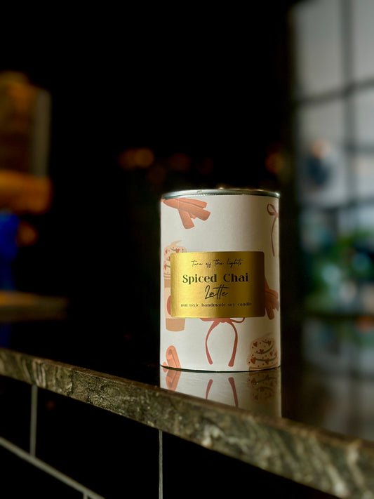 Spiced Chai Latte upcycled tin candle