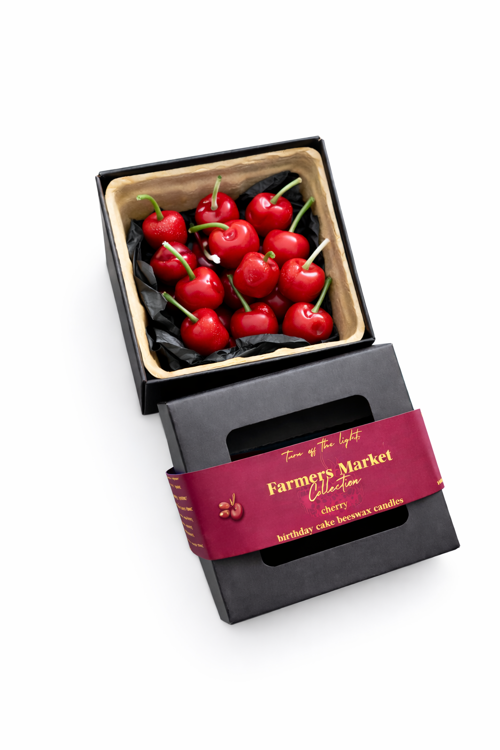 cherry birthday cake topper candles