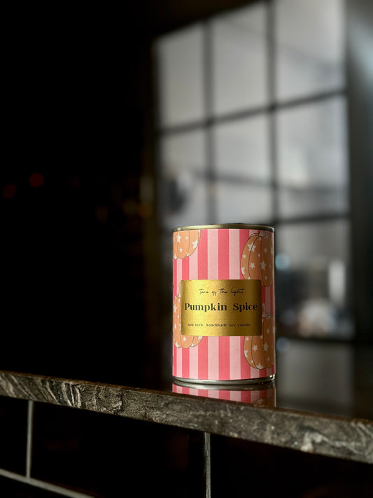 Pumpkin Spice upcycled tin candle