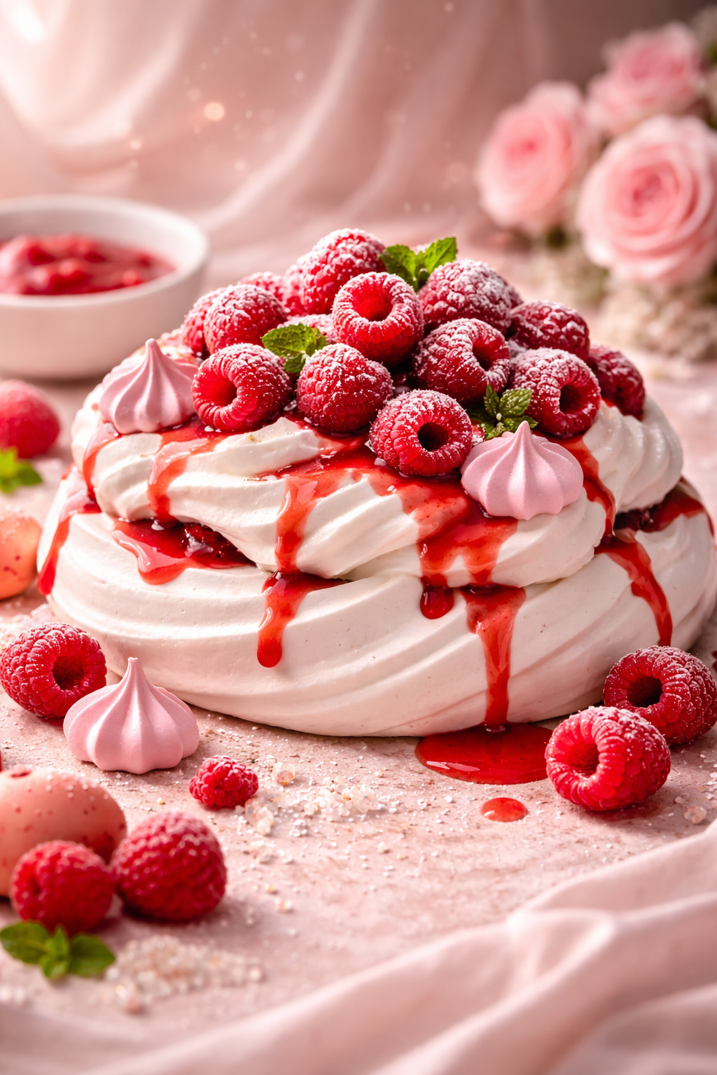raspberry pavlova