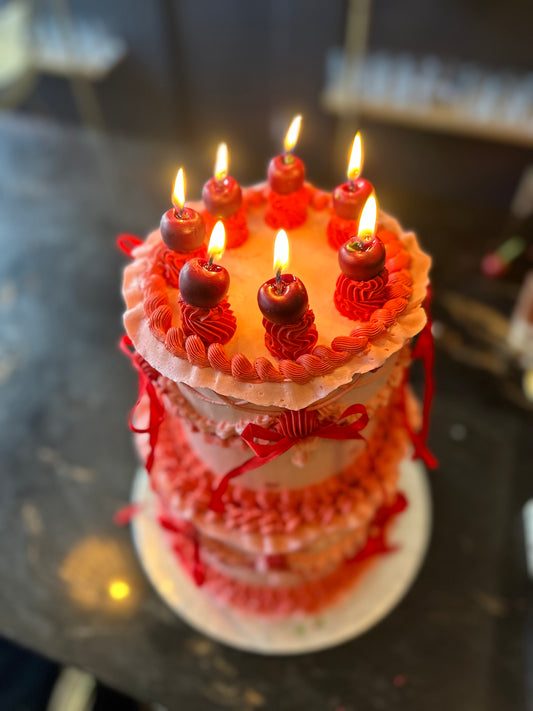 cherry birthday cake topper candles