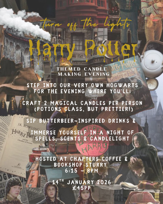 Harry Potter Candle Workshop 14th January 6-8pm ✨ Chapters, Sturry.