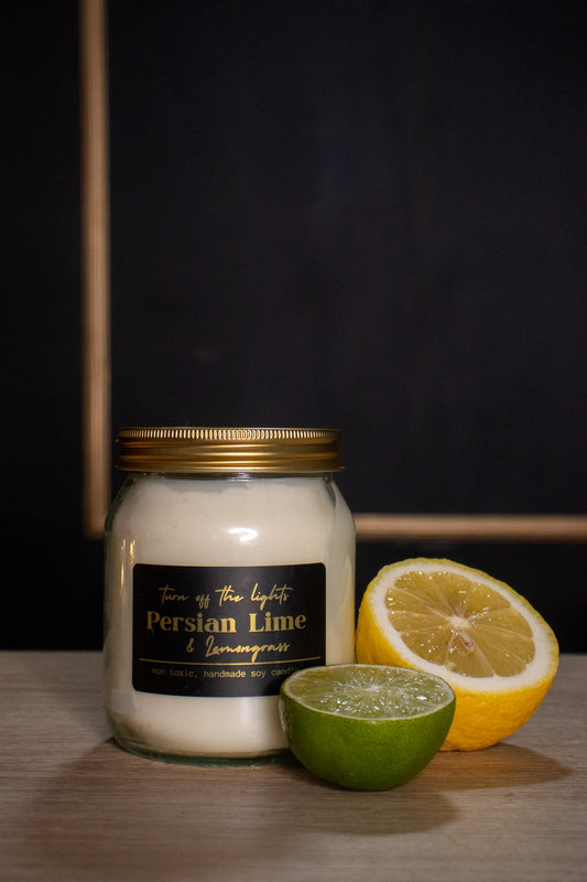 persian lime and lemongrass honey jar